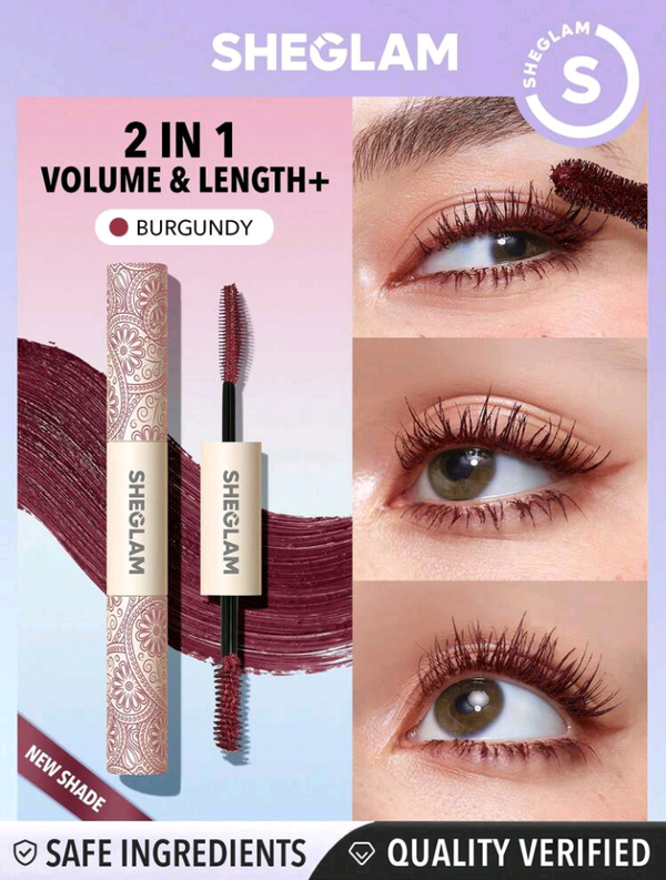 SHEGLAM All-In-One Volume & Length Mascara-Waterproof  Burgundy